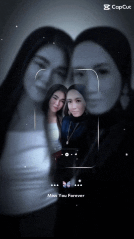 two women are taking a selfie with a caption that says " miss you forever "