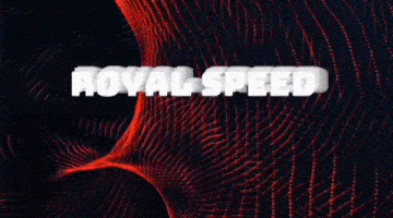 the word royal speed is displayed on a dark background