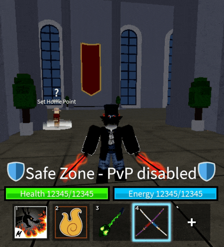 a screenshot of a video game that says safe zone