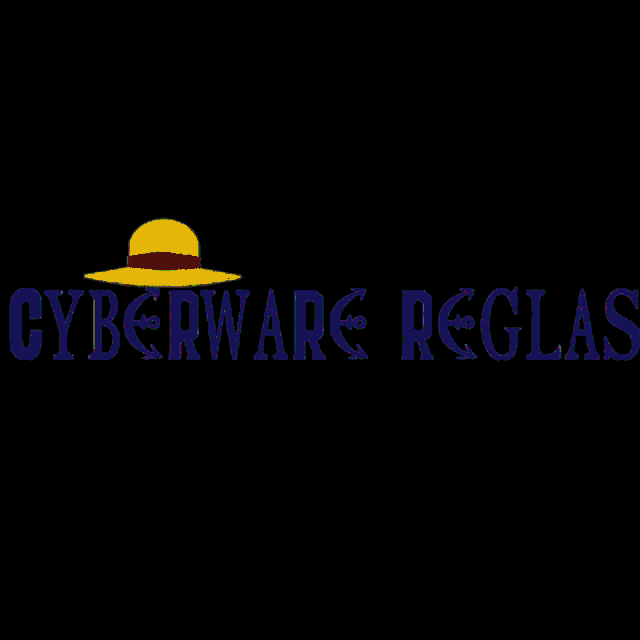a green hat is glowing in the dark with the words cyberware reglas below it