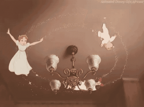 a picture of peter pan flying through the air