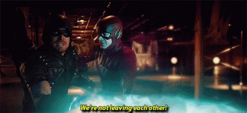 Arrow Were Not Leaving Each Other GIF - Arrow Were Not Leaving Each Other The Flash GIFs
