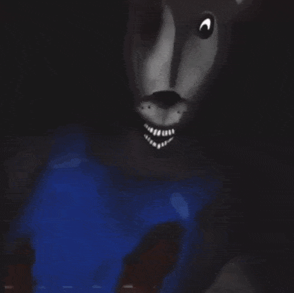 a close up of a cartoon character covering his face with his hands .