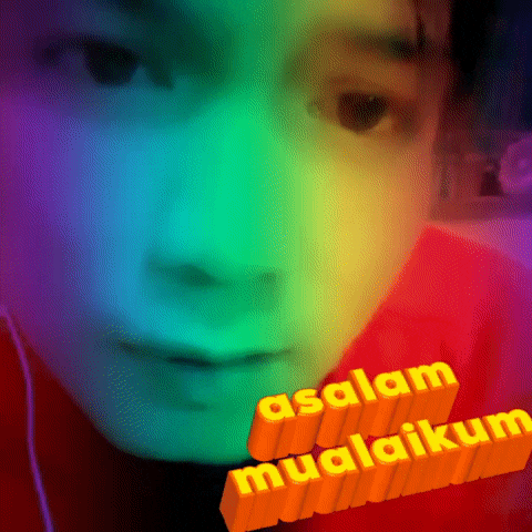 a rainbow colored background with the words " asalam mualaikum " on it