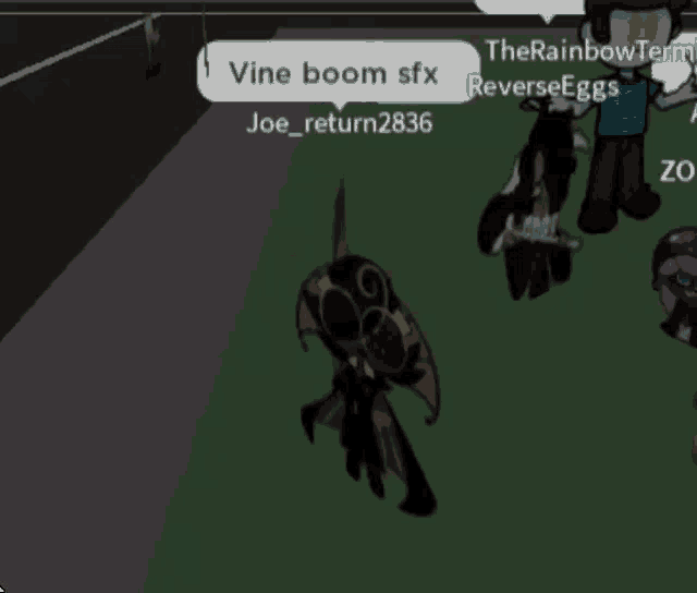 a screenshot of a video game with the name vine boom sfx on the top