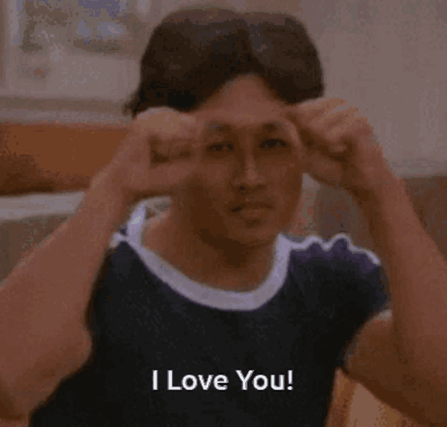 a man is making a funny face and says i love you