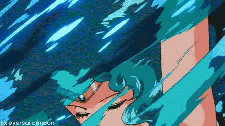 a cartoon of a woman swimming in the ocean with her eyes closed