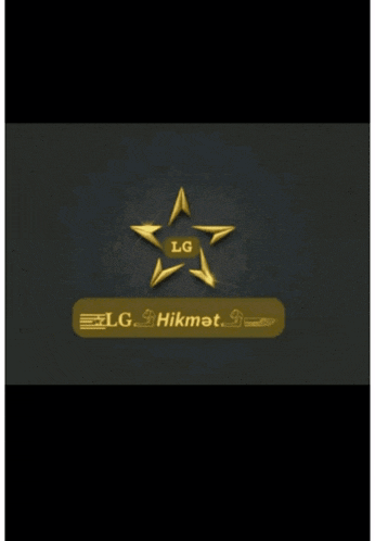 a gold star with lg written on it