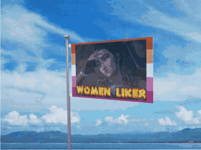 a flag that says women liker is flying in the wind