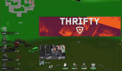 a man in a red shirt is sitting in front of a victory screen