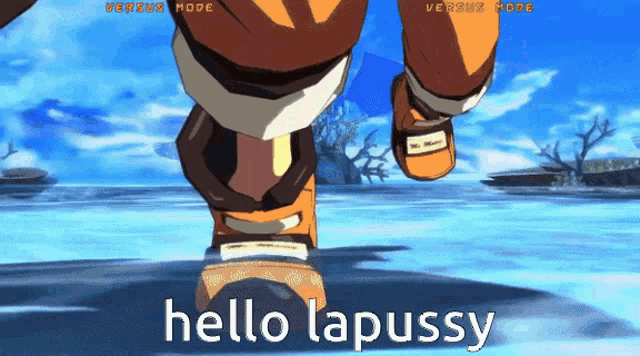 a video game screen says hello lapussy on the bottom