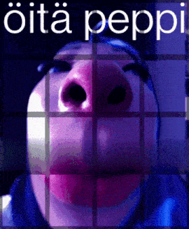 a close up of a person 's nose with the words " oita peppi " behind it