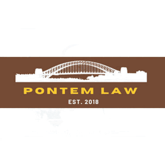 two people shaking hands with the pontem law logo behind them