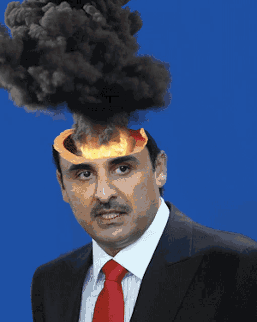 a man with smoke coming out of his head and a fire coming out of his mouth