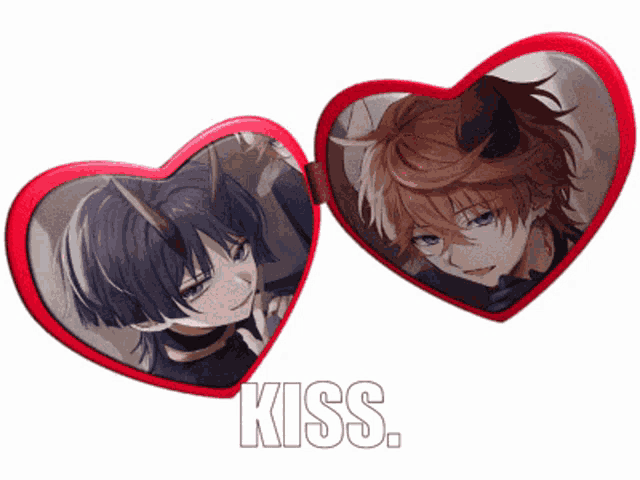 a pair of heart shaped sunglasses with the word kiss on the bottom right
