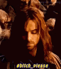 a man with long hair and a beard is surrounded by animals and says #bitch please