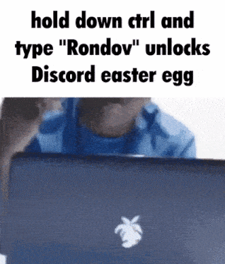 a man is sitting in front of a laptop with the words hold down ctrl and type rondov