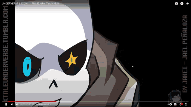 a video of a cartoon character is titled underverse