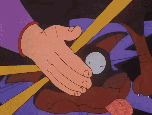 a cartoon drawing of a fist being thrown