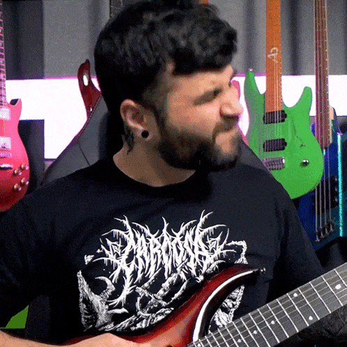 Playing A Guitar Andrew Baena GIF - Playing A Guitar Andrew Baena Rocking Out GIFs