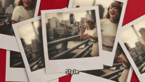 a collage of polaroid pictures with the word style on the bottom left