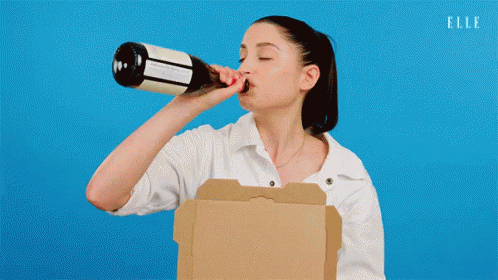 Wine For Lip Makeup GIF - Foodie Beauty Drinking Pizza Makeup GIFs