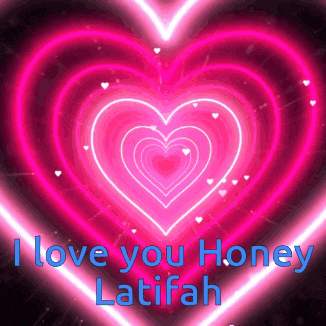 a pink heart with the words i love you honey latifah on it
