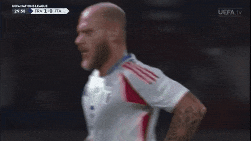 uefa nations league is being shown on a television screen
