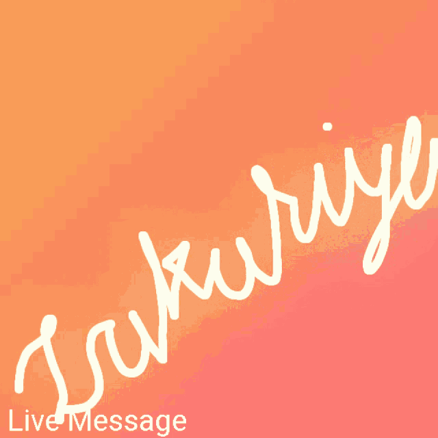 a pink and orange background with the words " live message " on it