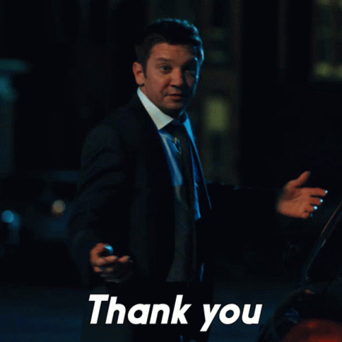 Thank You Mike Mclusky GIF - Thank You Mike Mclusky Jeremy Renner GIFs