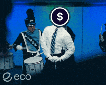 a man with a dollar sign on his head
