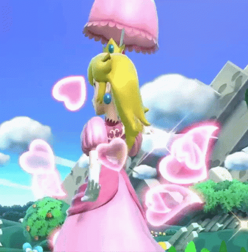 Princess Peach Heart GIF - Princess Peach Heart Twirl GIFs