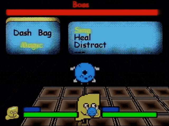 a video game with dash bag and same heal distract buttons