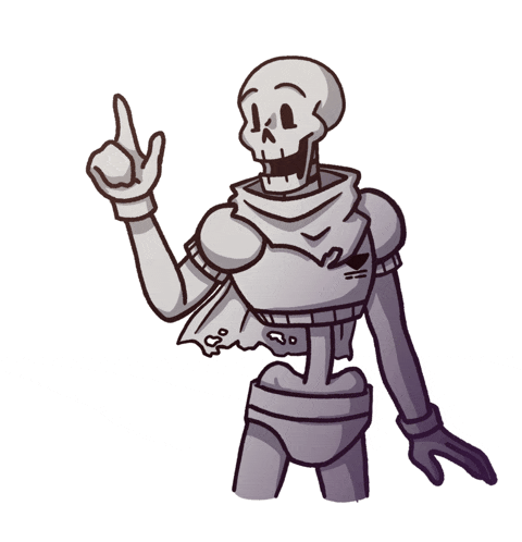 a drawing of a skeleton with a scarf around his neck giving a thumbs up