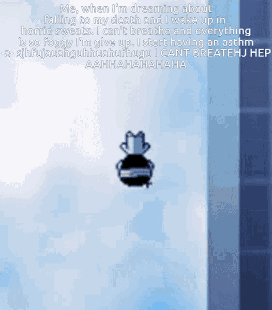 a cartoon character is flying through the air with the words me when i 'm dreaming about