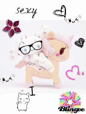 a picture of a stuffed animal with the words crazy i love u on it