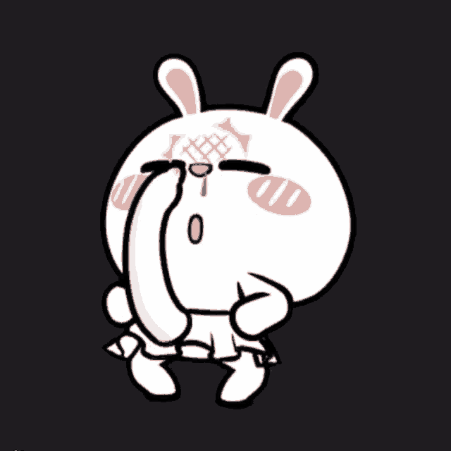 a cartoon of a rabbit with a goose on its neck