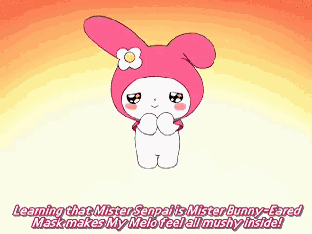 a cartoon character with the words smooch written below it