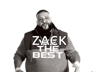 a black and white photo of a man with a beard and the words `` zack the best '' .