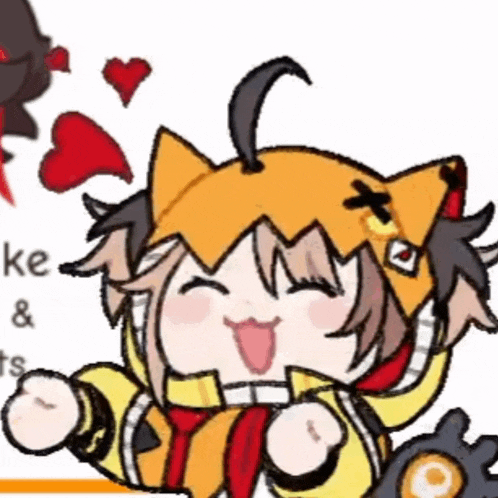 a cartoon drawing of a girl wearing a cat hat