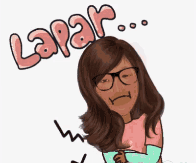 a cartoon of a woman wearing glasses and a pink shirt with the word lapar above her head