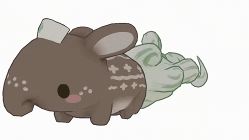 a cartoon drawing of a rabbit with a nurse 's hat on