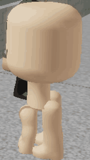 a cartoon character without a head is standing on a street