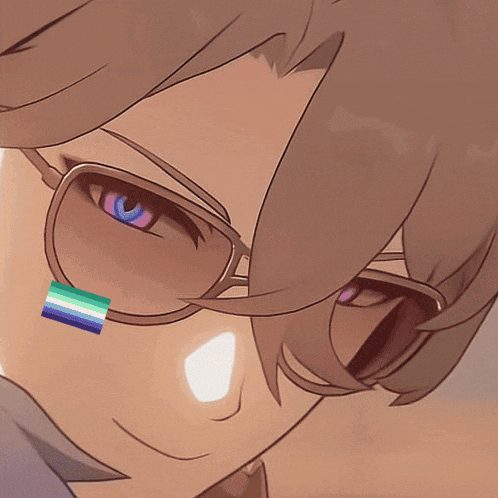 a close up of a person 's face with a flag on it