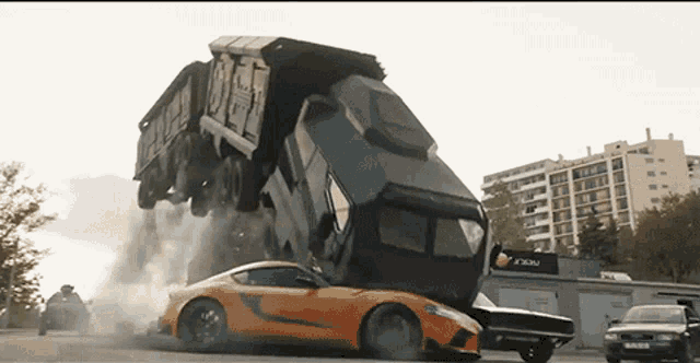 Collision Fast And Furious9 GIF - Collision Fast And Furious9 Truck GIFs