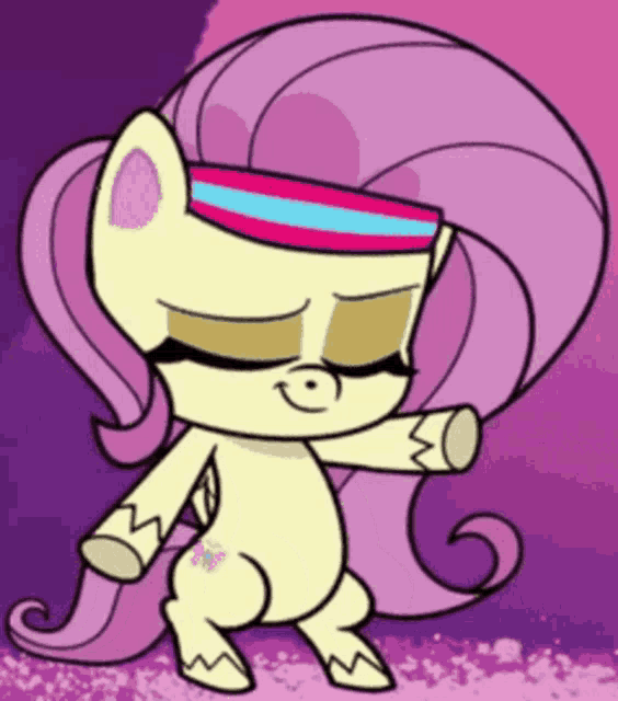 a cartoon drawing of a pony wearing sunglasses and a headband