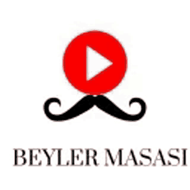 a mustache with a play button in the middle of it .