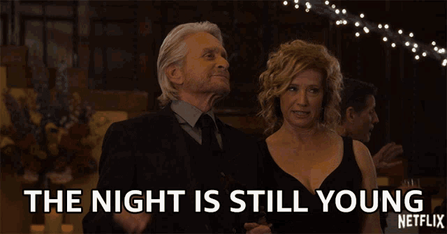 an advertisement for netflix shows a man and woman dancing