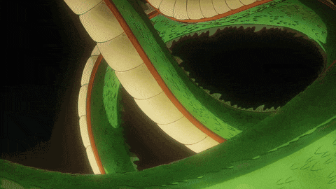 a drawing of a green and white snake with the letters eee on it