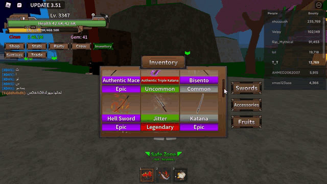 a screenshot of a video game with the inventory screen showing